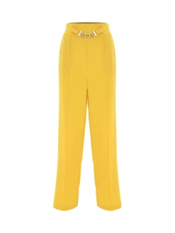 Pantalone elegante con catena giallo