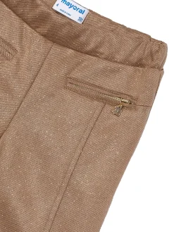 Pantalone in twill glitter cacao