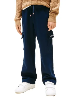 Pantalone jogger cargo con logo monotype sulla tasca blu
