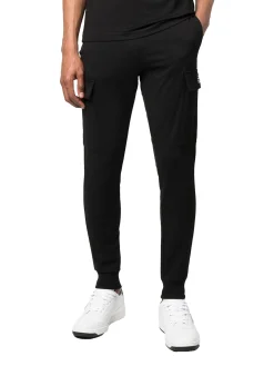 Pantalone jogger cargo felpa nero