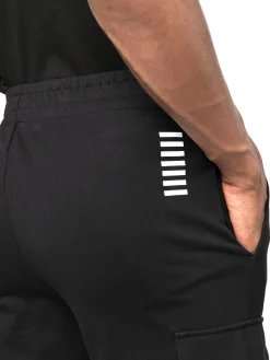 Pantalone jogger cargo felpa nero
