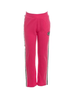 Pantalone jogger con logo Gj e fasce colorate fucsia