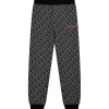 Pantalone jogger con pattern monogram allover nero