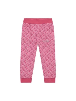 Pantalone jogger con pattern monogram allover rosa