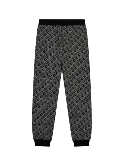 Pantalone jogger con pattern monogram allover nero