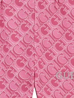Pantalone jogger con pattern monogram allover rosa