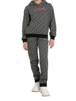 Pantalone jogger con pattern monogram allover nero