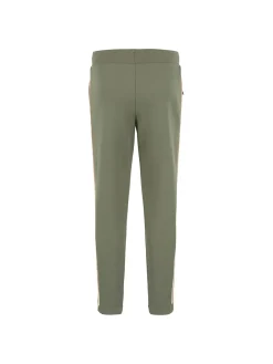 Pantalone jogger motivo colorblock verde/beige