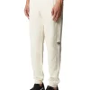 Pantalone jogger tape logo bianco laterale panna
