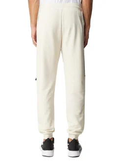 Pantalone jogger tape logo bianco laterale panna