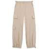 Pantalone jogging cargo logo cuore beige