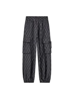 Pantalone Jogging cargo logo allover nero