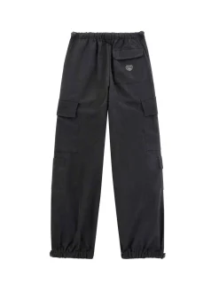 Pantalone jogging cargo logo cuore nero