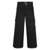 Pantalone kids cargo utility nero