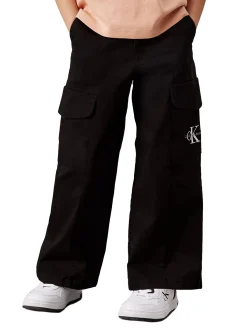 Pantalone kids cargo utility nero