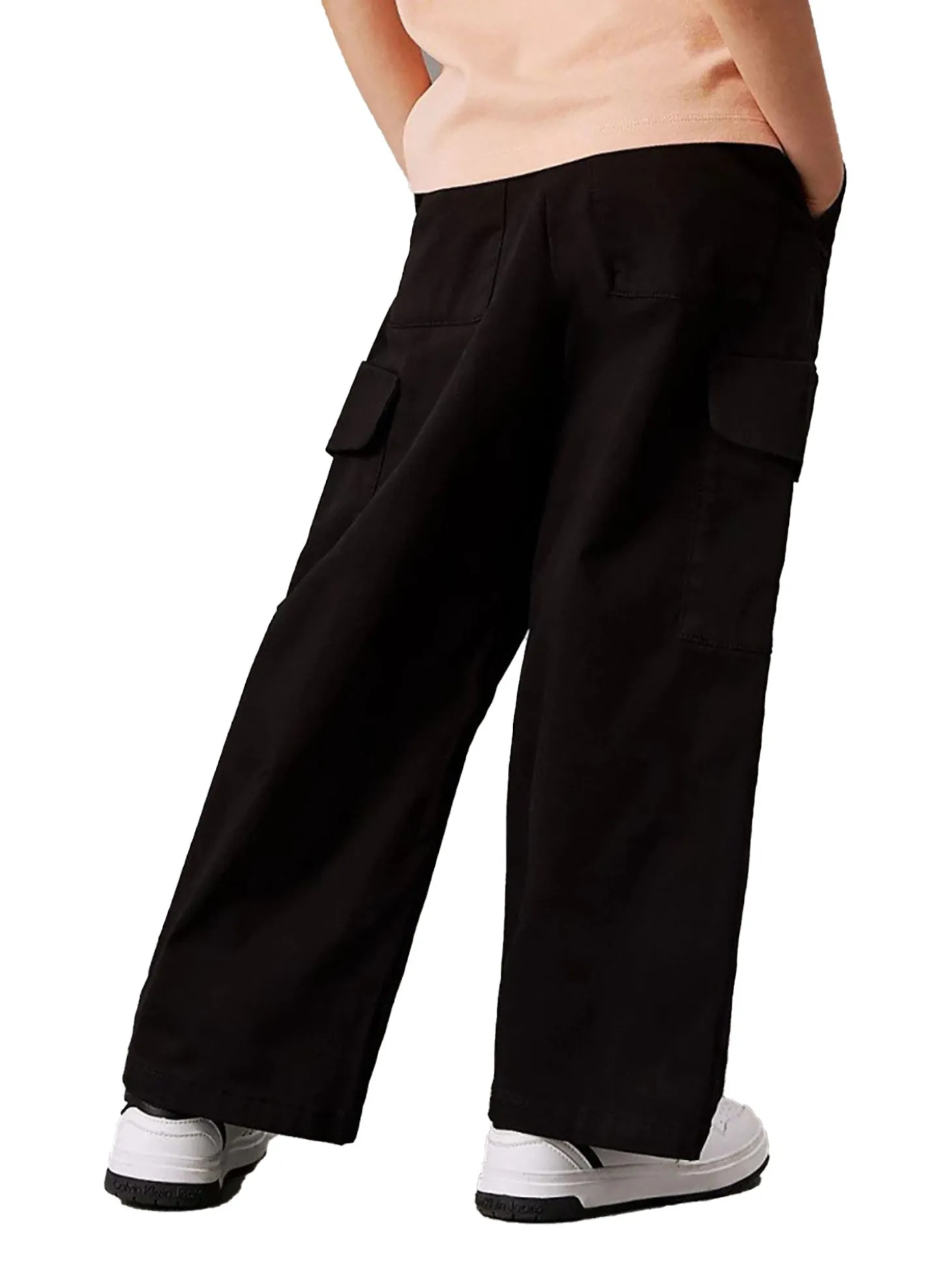 Pantalone kids cargo utility nero