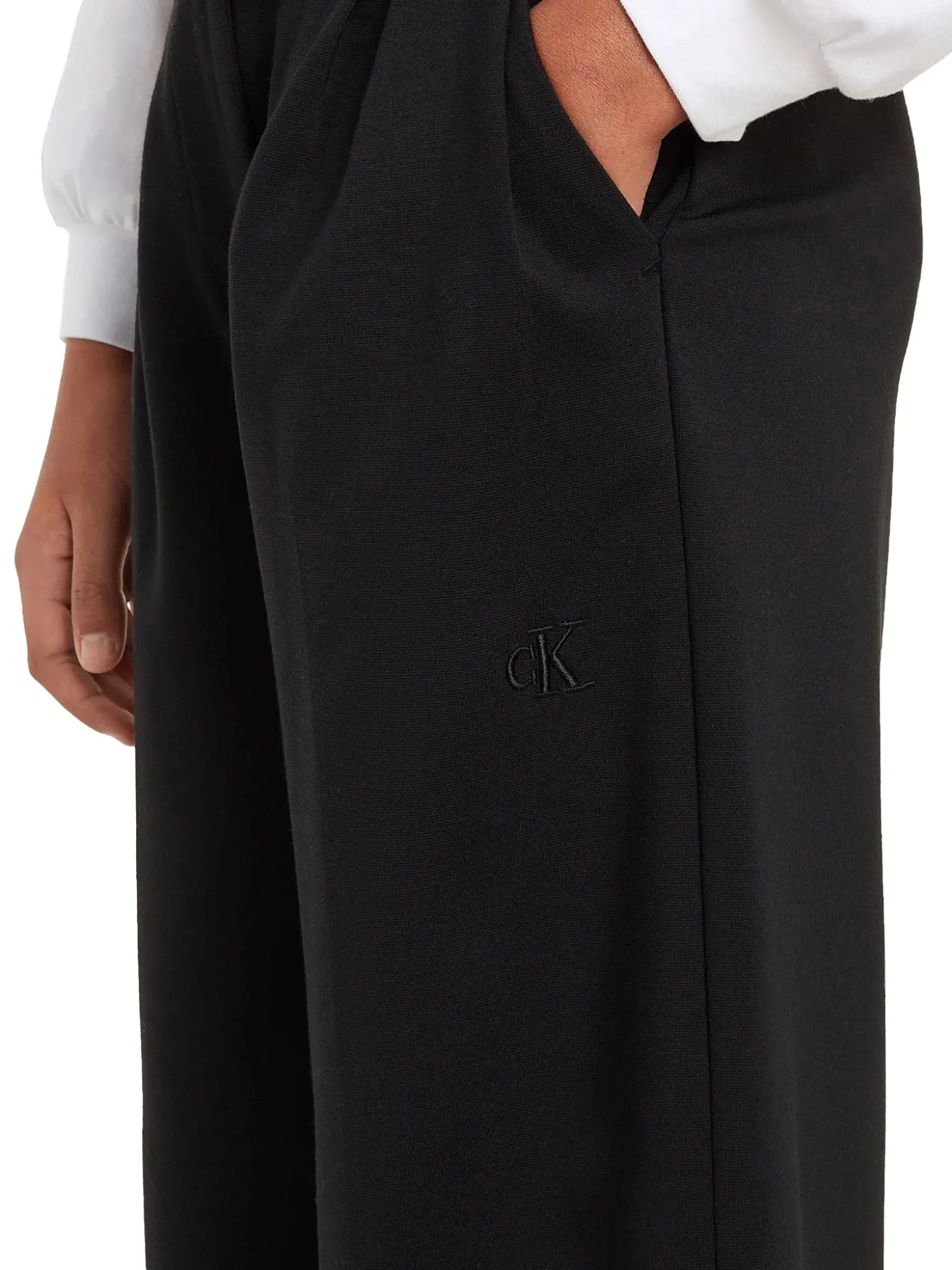 Pantalone kids palazzo con pinces nero