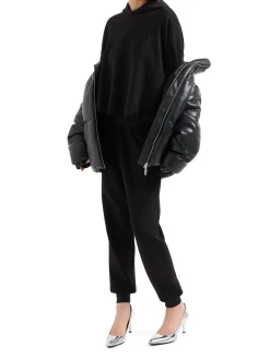 Pantalone logo strass nero