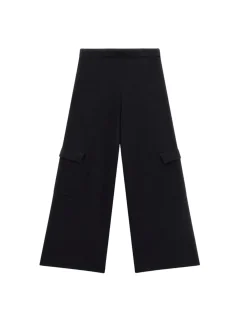 Pantalone modello cargo knitted nero