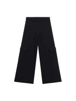 Pantalone modello cargo knitted nero