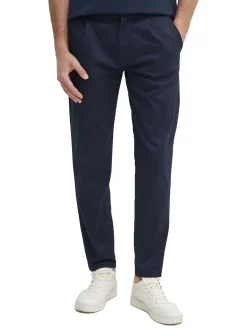 Pantalone modello chino tapered in sateen blu