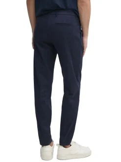 Pantalone modello chino tapered in sateen blu