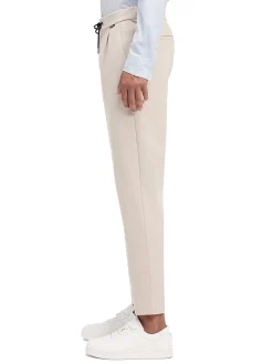 Pantalone modello jogger confort fit beige