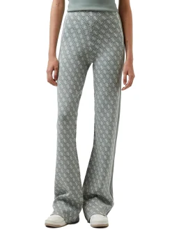 Pantalone morbido con logo salvia