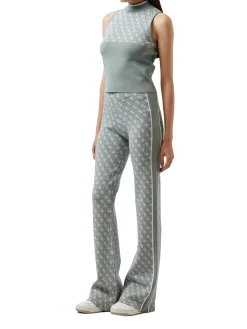 Pantalone morbido con logo salvia