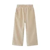 Pantalone palazzo in velluto beige