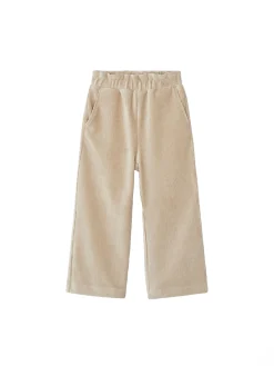 Pantalone palazzo in velluto beige