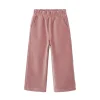 Pantalone palazzo in velluto rosa