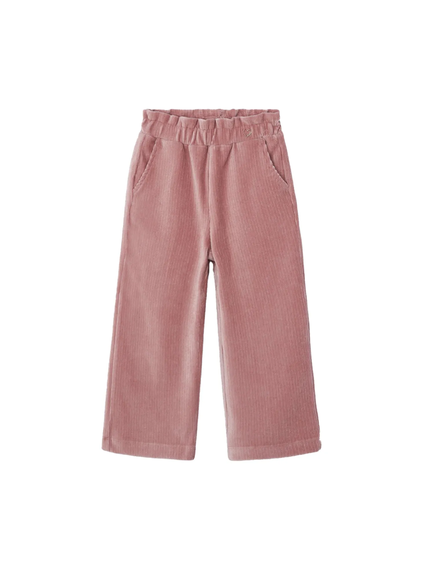 Pantalone palazzo in velluto rosa