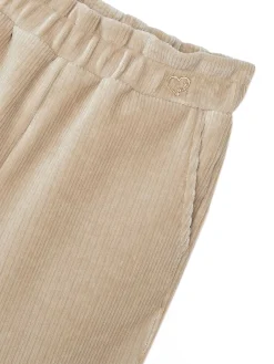 Pantalone palazzo in velluto beige