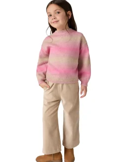 Pantalone palazzo in velluto beige