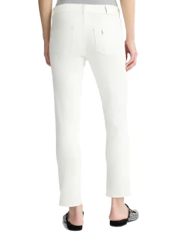 Pantalone skinny dal ginocchio con risvolto bianco