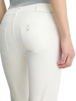 Pantalone skinny dal ginocchio con risvolto bianco