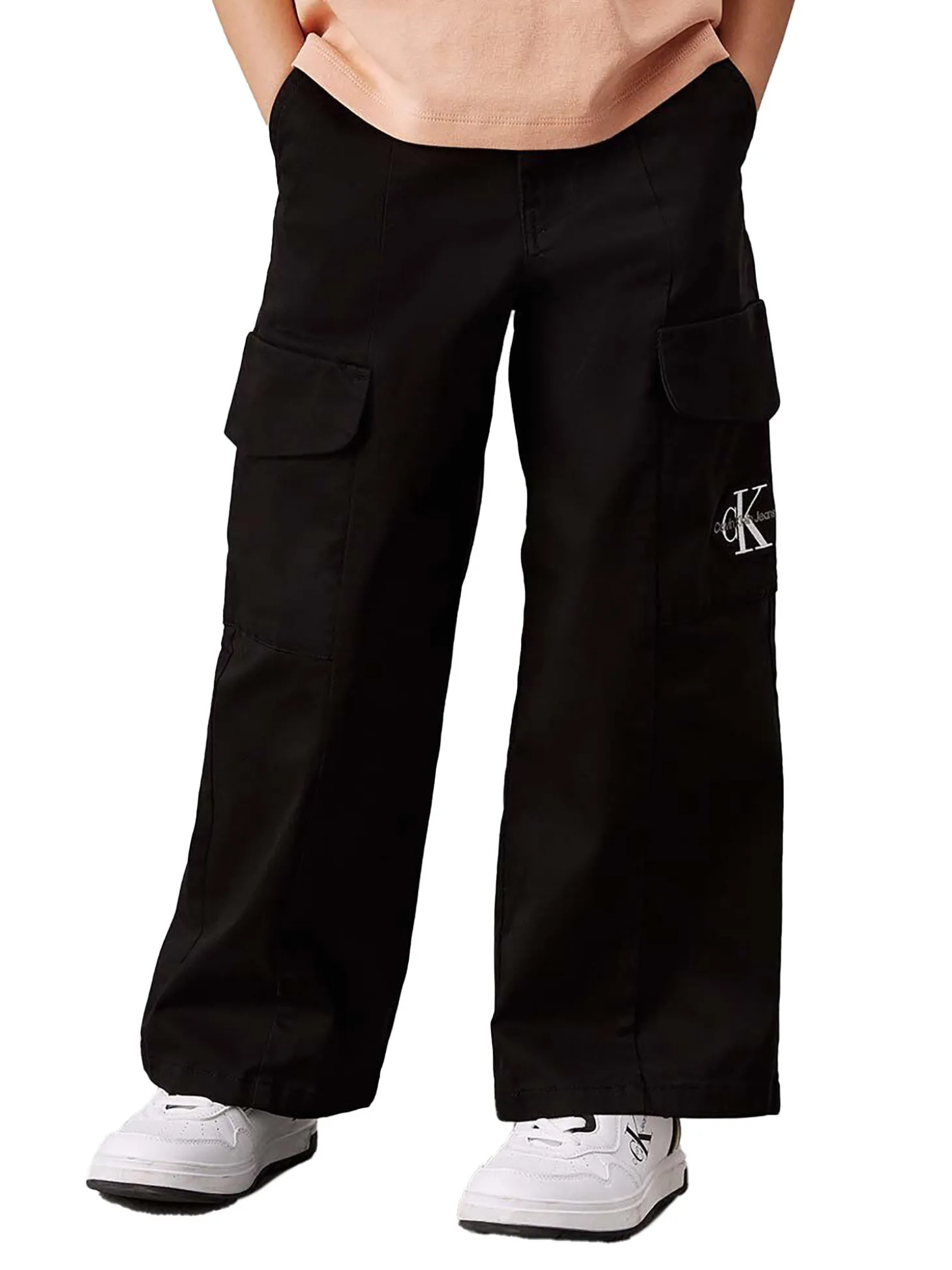 Pantalone teen cargo utility nero