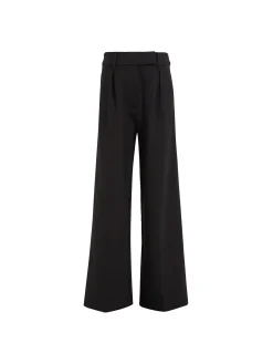 Pantalone teen palazzo con pinces nero