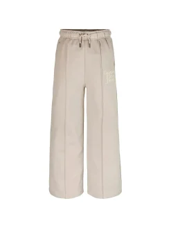 Pantalone teen wide leg con logo grigio