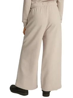 Pantalone teen wide leg con logo grigio