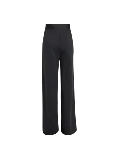 Pantalone teen wide leg in twill nero