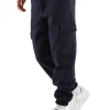 Pantalone tuta cargo felpato blu