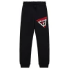 Pantalone tuta nero con logo ricamato