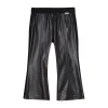 Pantalone zampetta effetto spalmato nero