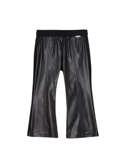 Pantalone zampetta effetto spalmato nero