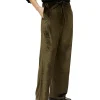 Pantaloni a palazzo in ciniglia verde