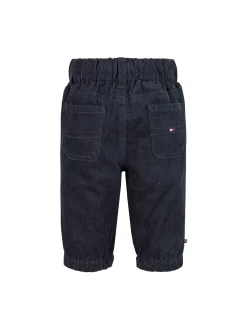 Pantaloni chino neonato in velluto blu