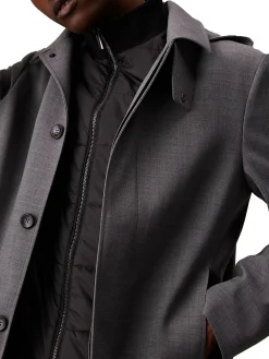 Parka technical lana grigio medio