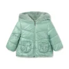Piumino cappuccio reversibile verde acqua